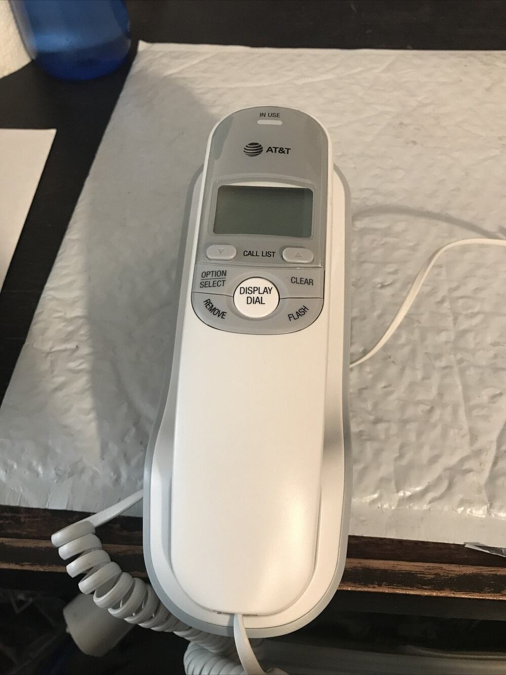 AT&T TR1909 Trimline Corded Telephone 13-Number Memory Wall-Mountable - White